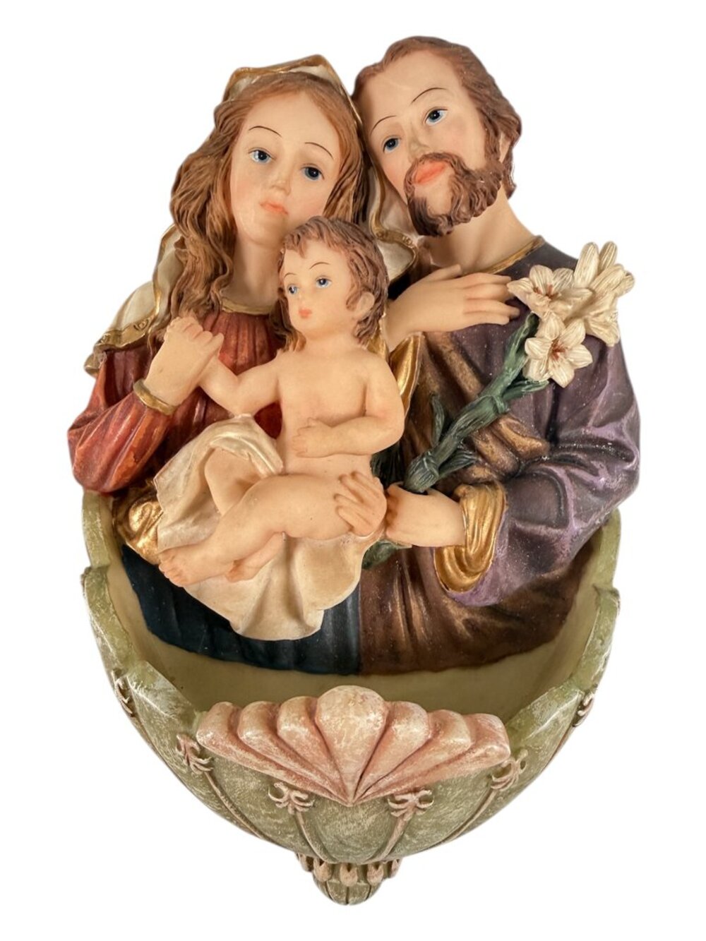 Holy Family Nativity Holy Water Font Jesus Virgin Mary St Joseph Christianity